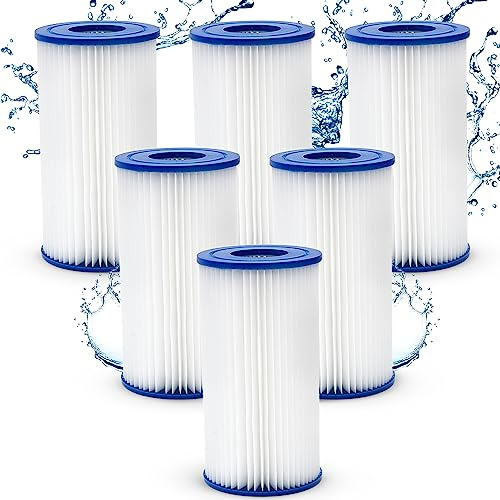 HAFIX Filterkartusche Typ A, Größe III, Poolfilter für Poolpumpe, 6 Stück