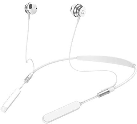N NEWTOP Auricolari AB28 Neckband Metal Cuffie Comode Sport Bluetooth v5.3 Corsa Fitness Collo Microfono Controller Musica Chiamate Bassi Potenti IPX7 Impermeabili per Cellulare Smartphone (Bianco)