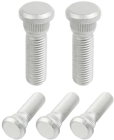 RACOONA Lot de 5 goujons de roue M12 x 1,5, goujons de roue et longs goujons de roue dentelés, accessoires de voiture, compatibles avec la plupart des modèles de voiture, utilisation pour ajouter des