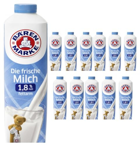Bärenmarke Die frische Milch fettarm 1,8% 1 l X 12 STÜCK [Frischegarantie]