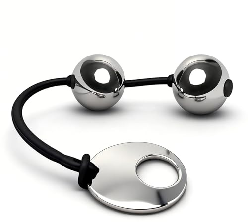 Metal Anal Beads with Pull Ring 2 Butt Pull Balls Silicone Rope BDSM Toys Anal Expander Dilator Trainer Training Vaginal Balls Anal Chain Beads Buttplug Butt Plug Anal Plugs for Men Women Beginners
