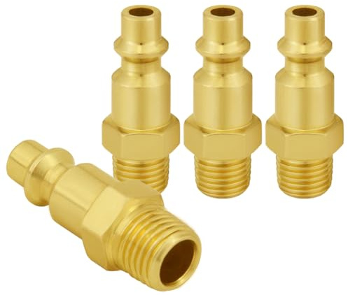Joywayus 4PCS 1/8 Inch NPT Male Industrial Air Hose Quick Connect Air Plug Fittings