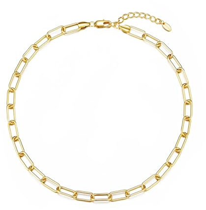 Philip Jones 18k Gold Plated Paperclip Necklace