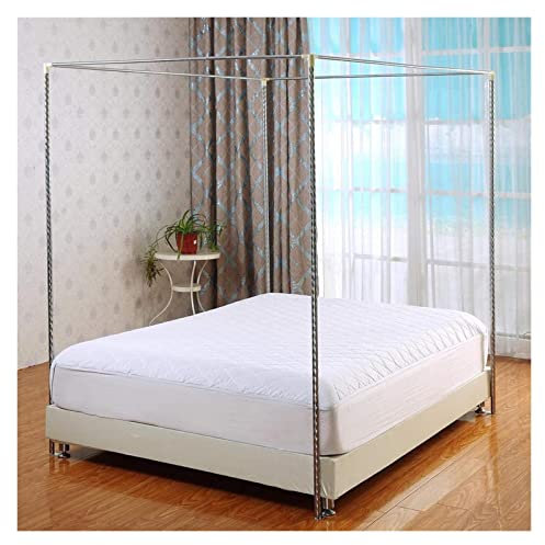 Baldachinrahmen für Bett, Moskitonetz-Halterung, Vier Eckbetten, verdickter Spiral-Bettständerpfosten aus Edelstahl, passend für Twin/Full/Queen/California King/King Size-Bett (Farbe: 22 mm