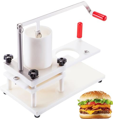 XNZJHPP Macchina per la Produzione di Hamburger Commerciale, Macchina per la formatura Manuale di Hamburger da 4,3 Pollici con tramoggia Grande da 1,5 kg, Materiale PE/Design Fisso da Tavolo