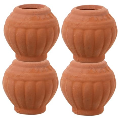 Mipcase Mini Pot en Terre Cuite Rouge pour Succulentes, Lot de 4