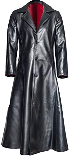 Men's Gothic Steampunk Windbreaker Sale Clearance Men Medieval Trench Coat Leather Full Length Jackets Long Sleeve Outerwear Lapel Neck Coats Loose Fit Jacket Motorcycle Jackets Victorian Retro Coat