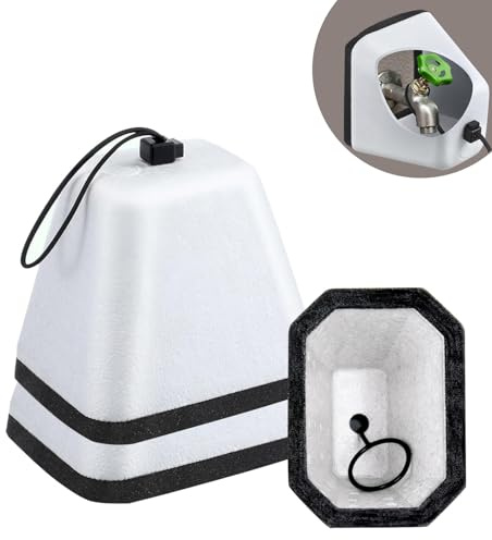 Cubierta de grifo exterior contra heladas, cubierta de grifo de jardín al aire libre para invierno, paquete de 2 fundas de espuma impermeable para grifo, cubierta térmica para grifo de agua al aire