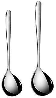 Cabilock Cucharas Inoxidable 304 para Gachas Mango Largo Utensilio de Cocina Set de 2 Piezas para y Gachas