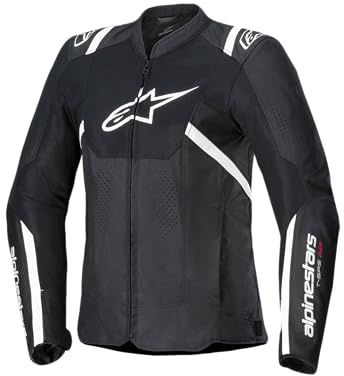 Alpinestars Stella T-SPS Air V2 Giacca Tessile Moto da Donna, Nero/Bianco, L