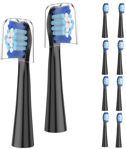 10 Stück,TravLand Ersatzbürsten Kompatibel mit Oral B Pulsonic, schwarz, Aufsteckbürsten für tägliche Zahnreinigung