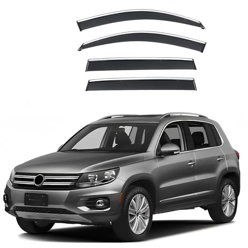 LYYFCB 4 Stück Windabweiser für VW Tiguan MK1/5N 2007 2008 2009 2010 2011 2012 2013 2014 2015, Autofenster Regenschutz Regenabweiser Auto Zubehör