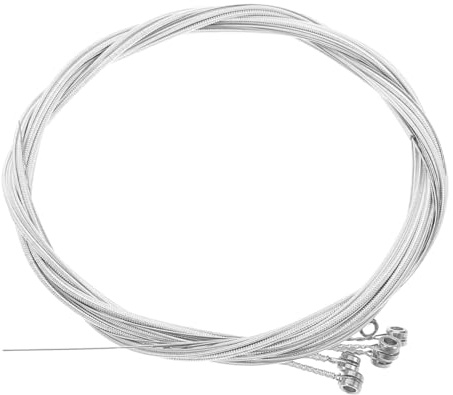 6 Versilberte Akustikgitarrensaiten Stück Metall aus Anfänger | Klassische Gitarre, Silberne Ersatzsaiten, Leicht zu Wechseln, Musikinstrumentenzubehör
