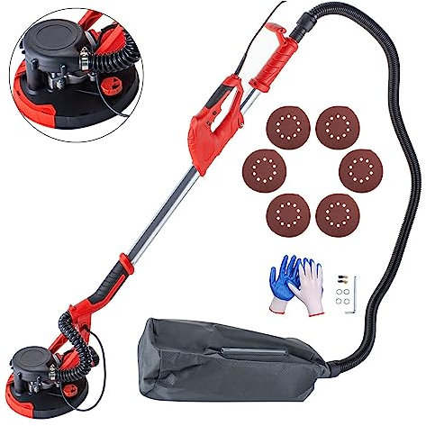 Lucidatrice per lucidatura, Levigatrice elettrica for cartongesso Levigatrice estensibile con sacco a vuoto Levigatrice a disco da parete da 750 W per granito, piastrelle, pavimenti in cemento