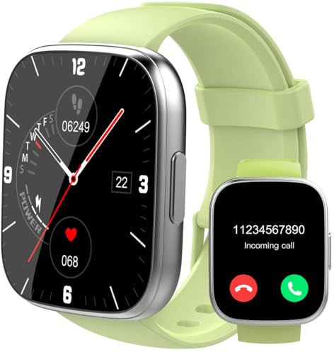 Puqo Montre Connectée Homme Femme, 1.95 Smartwatch avec Appel Bluetooth, 100+ Modes Sportifs, Montre Intelligente avec Podometre/Sommeil/Cardiofrequencemetre, Vert