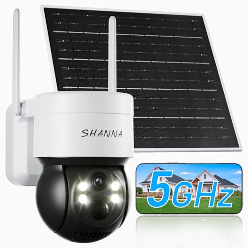[5GHz & 2,4GHz] Überwachungskamera Aussen Solar, 7800mAh Akku und 6W Solarpanel, 2K PTZ 360° Solar Kamera WLAN Outdoor mit Spotlight, 20m Farb-Nachtvision, AI-Bewegungserkennung, IP66, 2-Wege-Audio