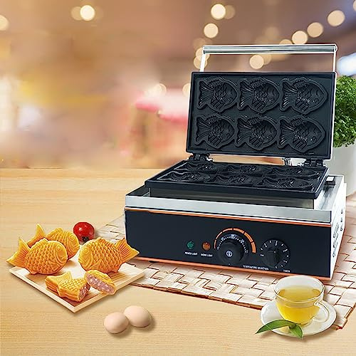 Electric Waffle Maker, Fish-shaped Design with Temperature Control and Timer, Non-stick Surface for Easy Cleaning, Ideal for Cafes and Tea Shops