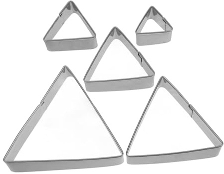 SOLUSTRE Cortadores de Galletas Triangulares Moldes para Decoración de Pasteles y Repostería DIY de Acero Inoxidable 5 Piezas para Pasta de Azúcar y Panqueques