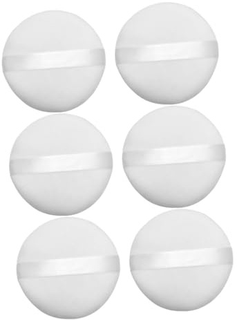 Cabilock 6 Stück Packung Runde Weiche Puderquasten aus Baumwolle und Schwamm 10cm Großzügig Handlich und Sanft für Make Up Anwendung