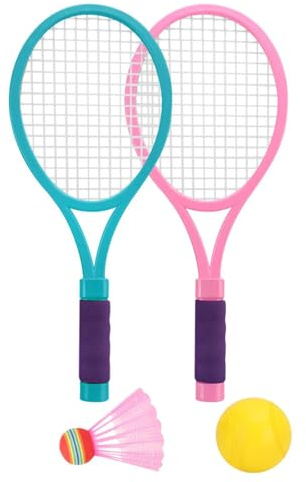 kesurpae Développez Les aptitudes Sportives de Vos Enfants avec Ces Ensembles de Badminton et Raquettes pour Enfants. Deux Raquettes Tennis incluses. Ensemble Badminton pour Idéal pour Le