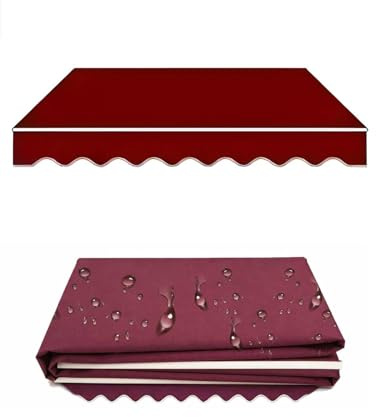 Tessuto Di Ricambio Per Tende Da Sole 200/250/300/350/400/500 Telo di Ricambio per Tende da Sole Retrattile Telo per Tende da Sole Impermeabile per Balcone,Giardino Esterno(Wine red,300 x 150cm)