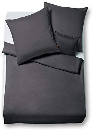 fleuresse Lech Bettgarnitur, Unifarben, aus Flanell, Farbe: Schwarz 200 x 200 cm grau