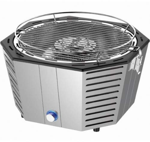 Syntrox Germany blitzschneller et raucharmer Barbecue au charbon de bois avec grill de table Barbecue BBQ Grill poche acier inoxydable