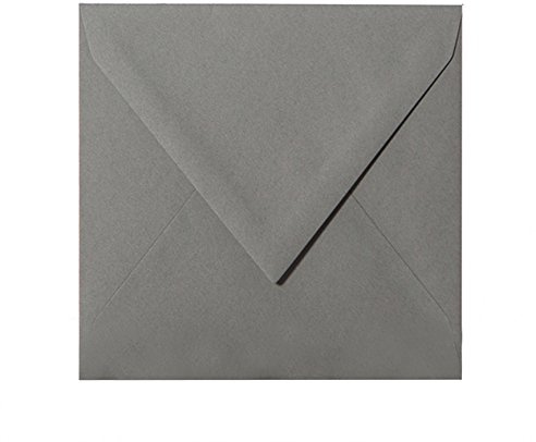Paper24 25 Briefumschläge quadratisch 155x155 mm, 120 g/qm, Umschläge 155x155 mm in Dunkelgrau