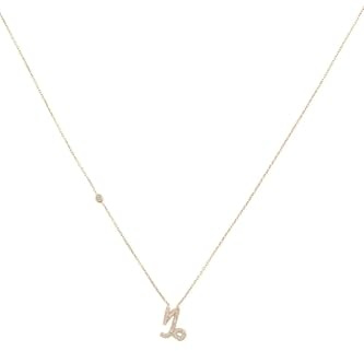 Latelita Colgante DE Signo Zodiacal Collar DE Oro Rosa Capricornio