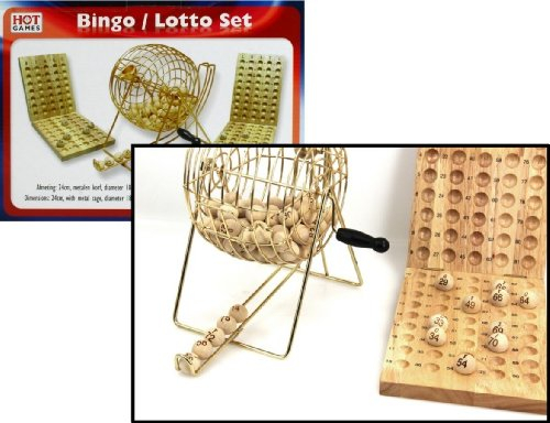Hot Games Bingospiel Metall 24 cm. Brett+75 Bälle Holz