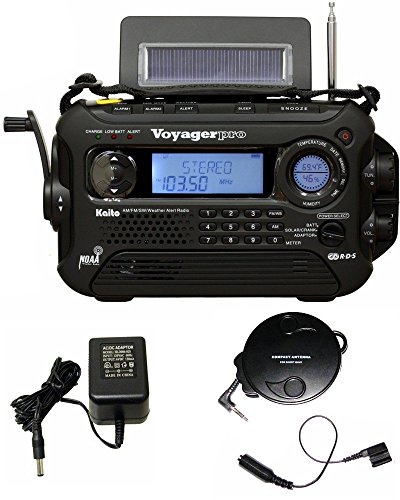 KA600 Black Solar/Crank AM/FM/SW NOAA Weather Radio, Bonus AC Adapter/Charger, Bonus Reel Antenna, 5-LED Reading lamp, 3-LED Flashlight …