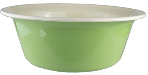 Krüger Emaille Schüssel Juist Ø 28 cm (3,0 L)| Pastellgrün | Küchenschüssel | Für große Salate, Teige & Servieren | PFAS-frei | Schnitt- & kratzfeste Emaille | Spülmaschinengeeignet | Geschmacksneutral