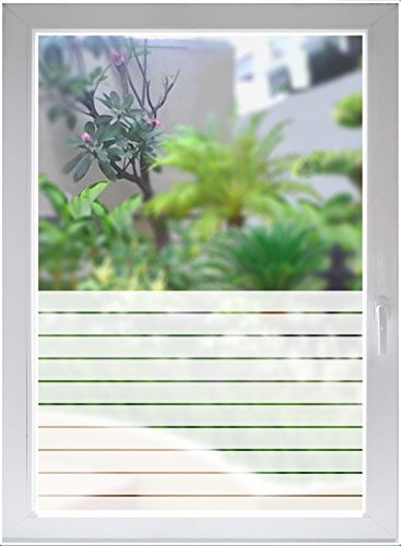 INDIGOS UG Fensterbild Sonnenschutz Fensterfolie Sichtschutzfolie Streifen satiniert Blickdicht - 500-2000 mm - Dekoration Sonnenschutz Folie - Glasdekorfolie - selbstklebend - matt