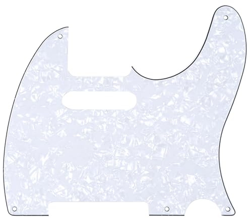 Musiclily Pro 5 Löcher Vintage TL Schlagbrett 4 lagig White Pearl | für Fender American/Mexican Tele E-Gitarre