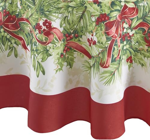 Elrene Home Fashions Holly Traditions Tischdecke aus Stoff