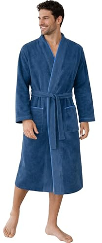 Morgenstern Bademantel Herren Baumwolle Frottee Peer | Weich, saugstark, atmungsaktiv, Taschen und Bindegürtel – geprüft auf Schadstoffe, ideal für Sauna, Baden, Sport, Zuhause