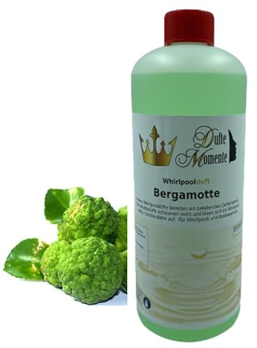 Dufte Momente | Whirlpool Duft 1 Liter | Bergamotte | mit naturreinen und natürlichen ätherischen Ölen | kein Schaum | vegan und ohne Tierversuche