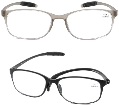 Mcoorn Lesebrille Flexibel Leicht für Damen Herren (2er pack) mit Etui, Anti Blau Entspiegelt