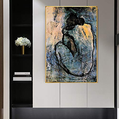 Leinwand Gemälde berühmt von Picasso gerahmte Poster und Drucke Wandkunst Bilder Korridor Dekor, fertig zum Aufhängen 50x70cm Innenrahmen