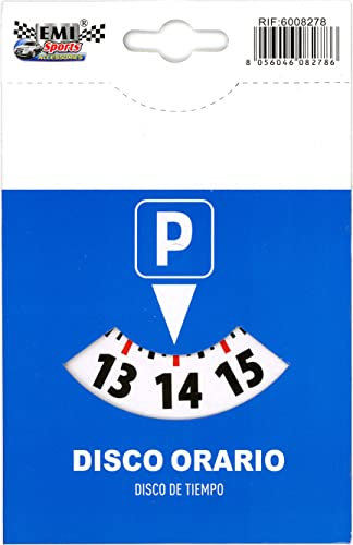 CUCUBA Disco Orario Parcheggio Ora di Arrivo in Cartoncino 77x100 mm con Tasca Adesiva in PVC Trasparente
