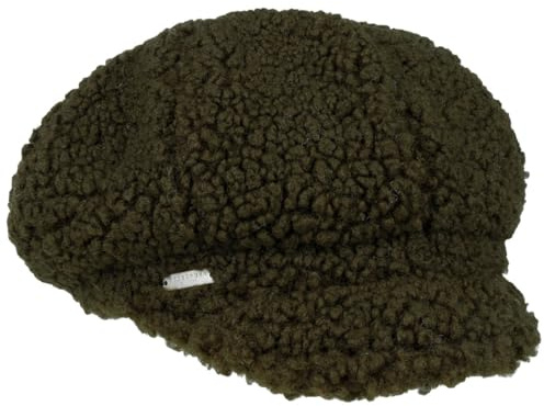 Seeberger Teddy Fur Ballonmütze Schirmmütze Damencap Wintercap Kunstfellcap Baker-Boy-Mütze Damen - mit Schirm, Futter Winter Herbst-Winter - One Size Oliv