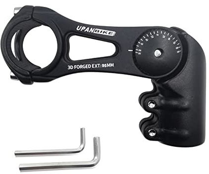 UPANBIKE Fahrradvorbau verstellbar 31,8 mm 130 Grad 75 mm 95 mm 130 mm Lenkerverlängerung aus Aluminiumlegierung für MTB BMX Mountainbike Rennrad