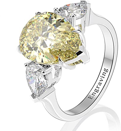 Tummty 925 Sterling Silber 10 * 14mm Birne Carbon Diamant Zirkon Aquamarin Edelstein Hochzeit Verlobungsring Schmuck