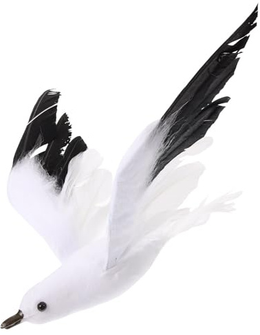 jojofuny Fliegende Weiße öwen Fliegende ?we für Vogelschmuck ?we Statue Fliegende ?we ? : Künstlich Weißer Vogel Zum Aufhängen