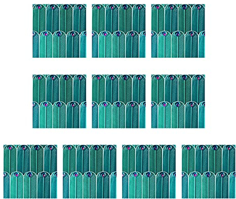 Rifuli Retro-Pfauenfeder-Textur-Imitat-Epoxid-Kristallfolie 3D-Fliesen-Aufkleber, Dekoration, Renovierungs-Aufkleber Diamanten Bild (S-A, One Size)