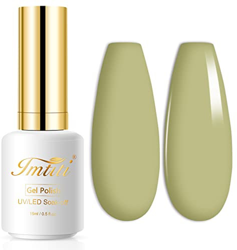 Imtiti Eucalyptus Green Gel Nail Polish, 1 Pcs 15ml Sage Green gel nail polish Color Soak Off Gel Polish Nail Art Manicure Salon DIY Nail Lamp Gel Nail Design Christmas Decoration