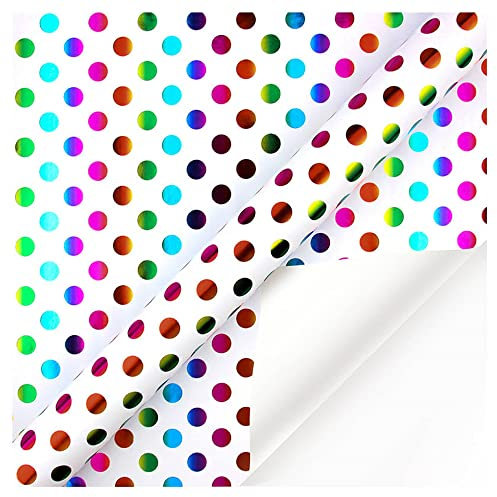 GIVBRO Lot de 5 rouleaux de papier cadeau de Noël en papier kraft arc-en-ciel - Accessoires de bricolage pour origami, art, bouquet de fleurs (#E)