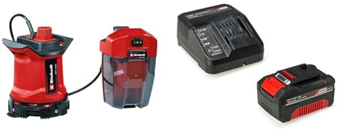 Einhell sladdlösa smutsvattenpumpen GE-DP 18/25 LL Li-Solo Power X-Change (utan batteri) & Einhell PXC-startkit 18V 4,0 Ah Power X-Change (Li-Ion, 18 V, inkl. 4,0 batteri och laddare)