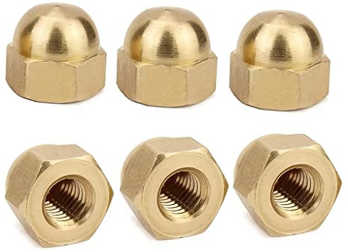 FEEIMOL Dadi Cappuccio M4, Dado a Cappuccio in Ottone, Dadi Calotta di Protezione Ottone per Viti/Bulloni (20 Pezzi)