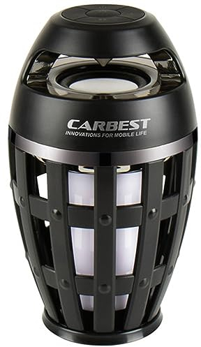 Carbest Lampe LED avec haut-parleur Bluetooth et flamme LED - Avec batterie - Pour la plage, le camping, le balcon et le jardin (1)